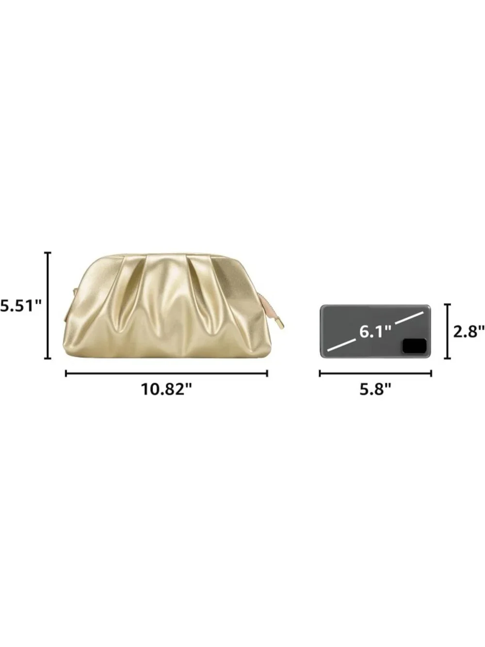 👜 Women's Gold Faux Leather Evening Formal Crossbody Bag Stylish Clutch Purses